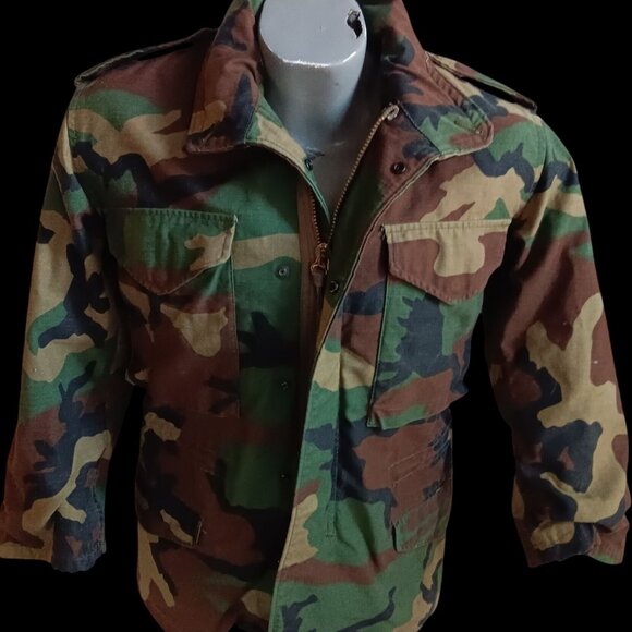 Vintage Men's 80's Military Camouflage Field Coat Cold Weather X-Small Regular - Picture 1 of 8